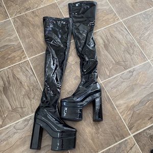 Dollskill over the knee patent boots